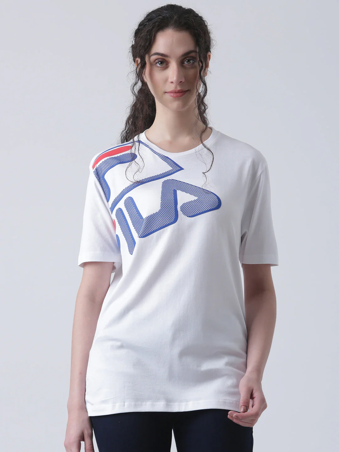 Fila Unisex White T-Shirt Relaxed Fit - Image 3