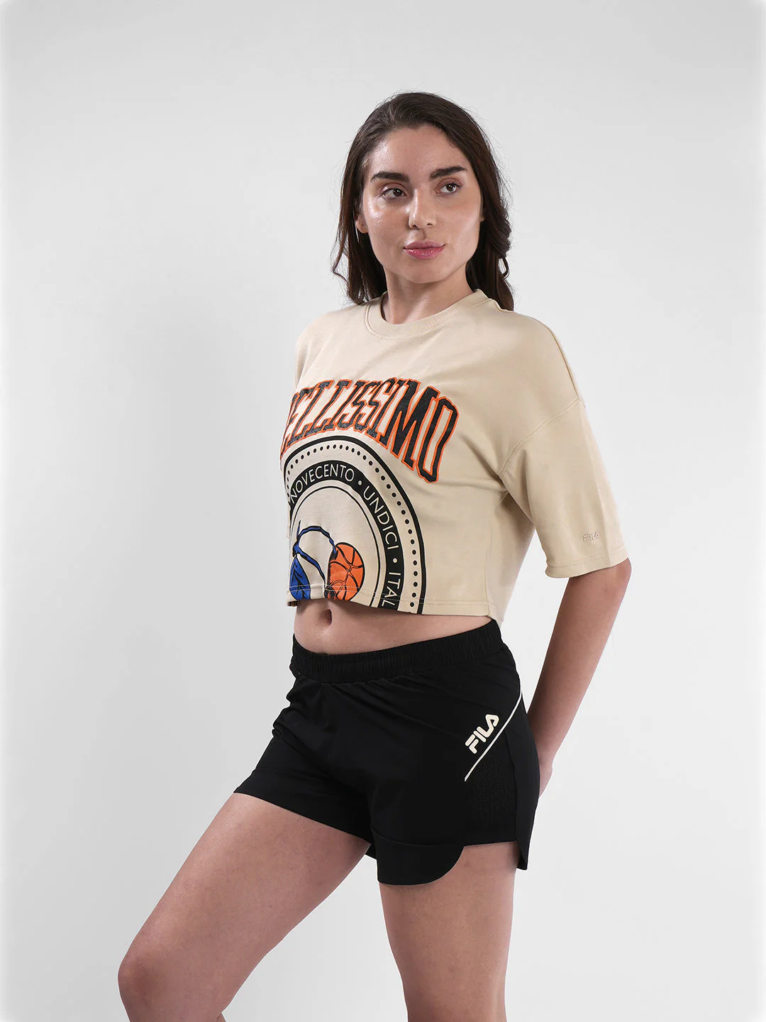 Fila Women Beige Bing Crop Top - Image 3