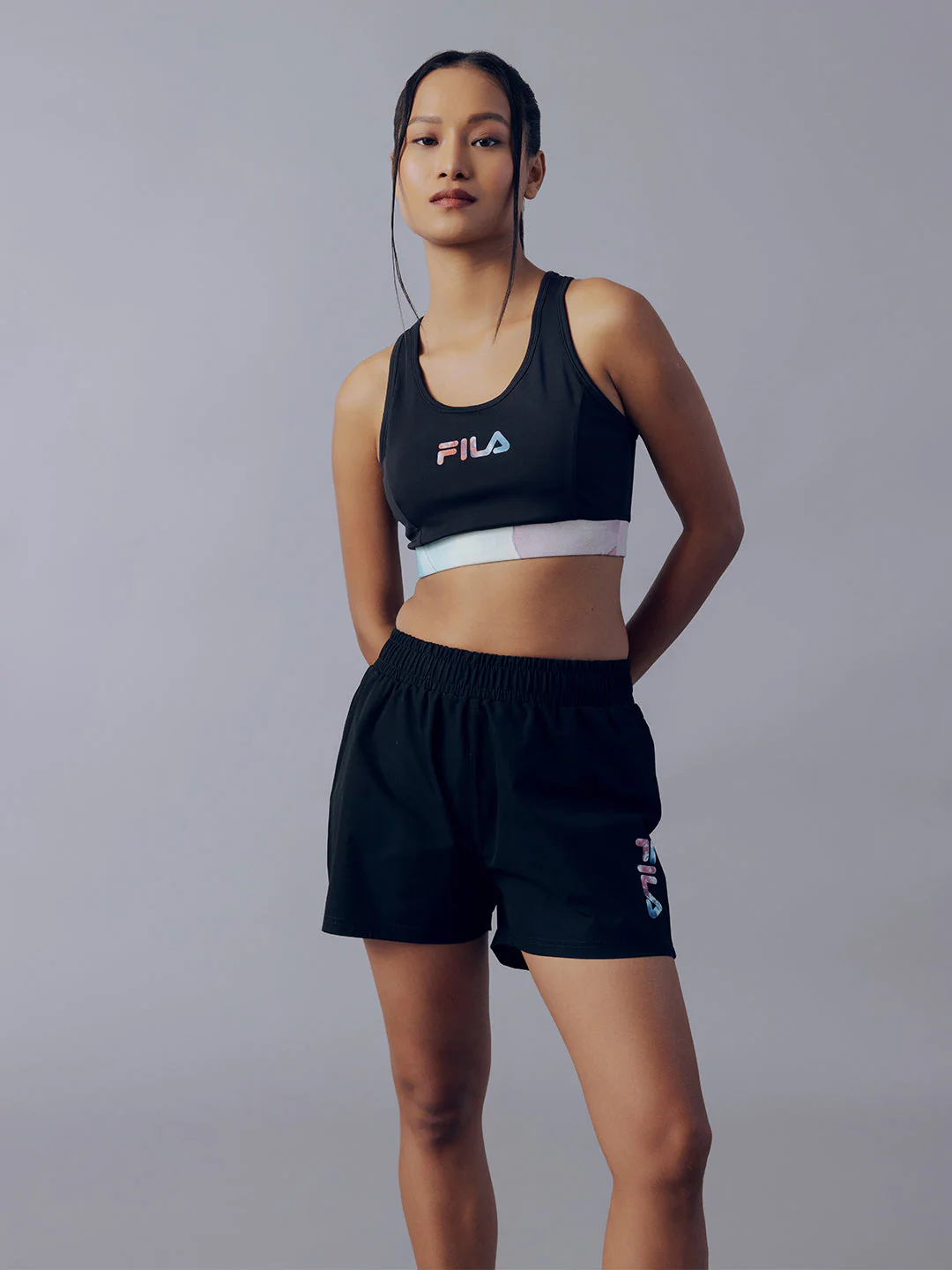 Fila Women Black Lana Solid Sports Bra - Image 3