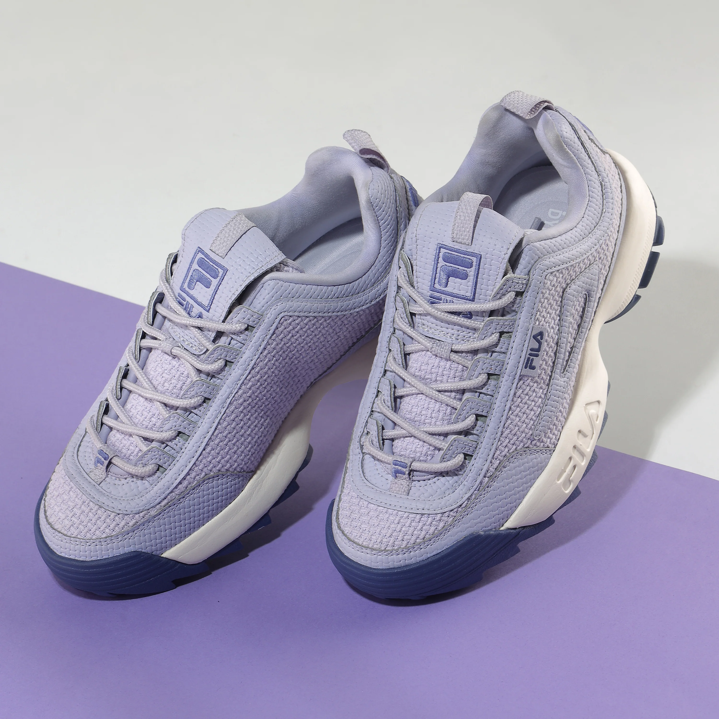 Fila Women Light Purple Disruptor 2 Woven Shoes - Image 3