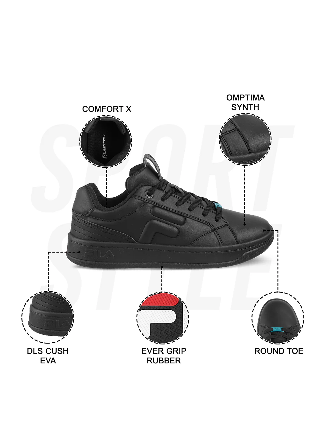 Fila Womens Arche Black Sneakers - Image 9