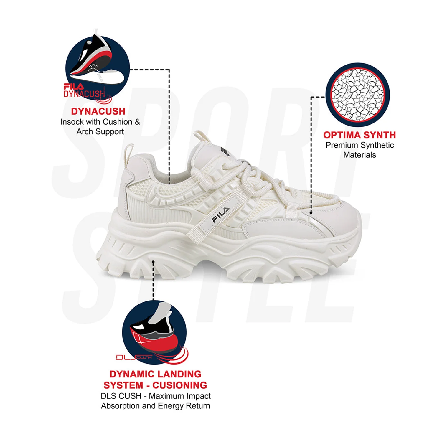Fila Womens Envi Victori Beige Sneakers - Image 12