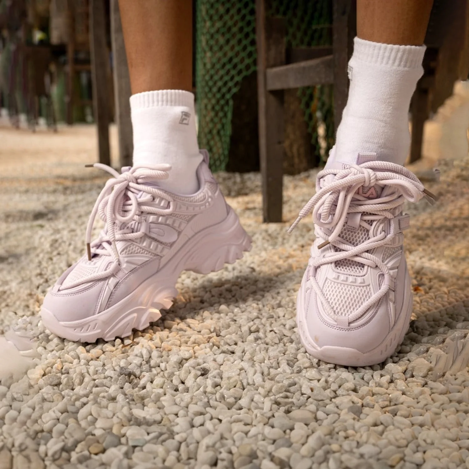 Fila Womens Envi Victori Lavender Sneakers - Image 3