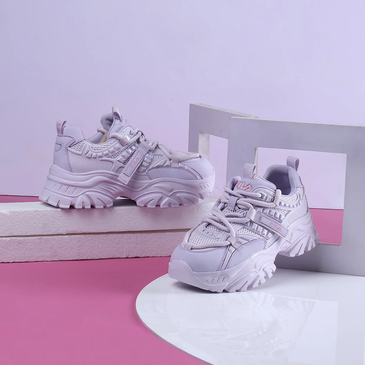 Fila Womens Envi Victori Lavender Sneakers - Image 4