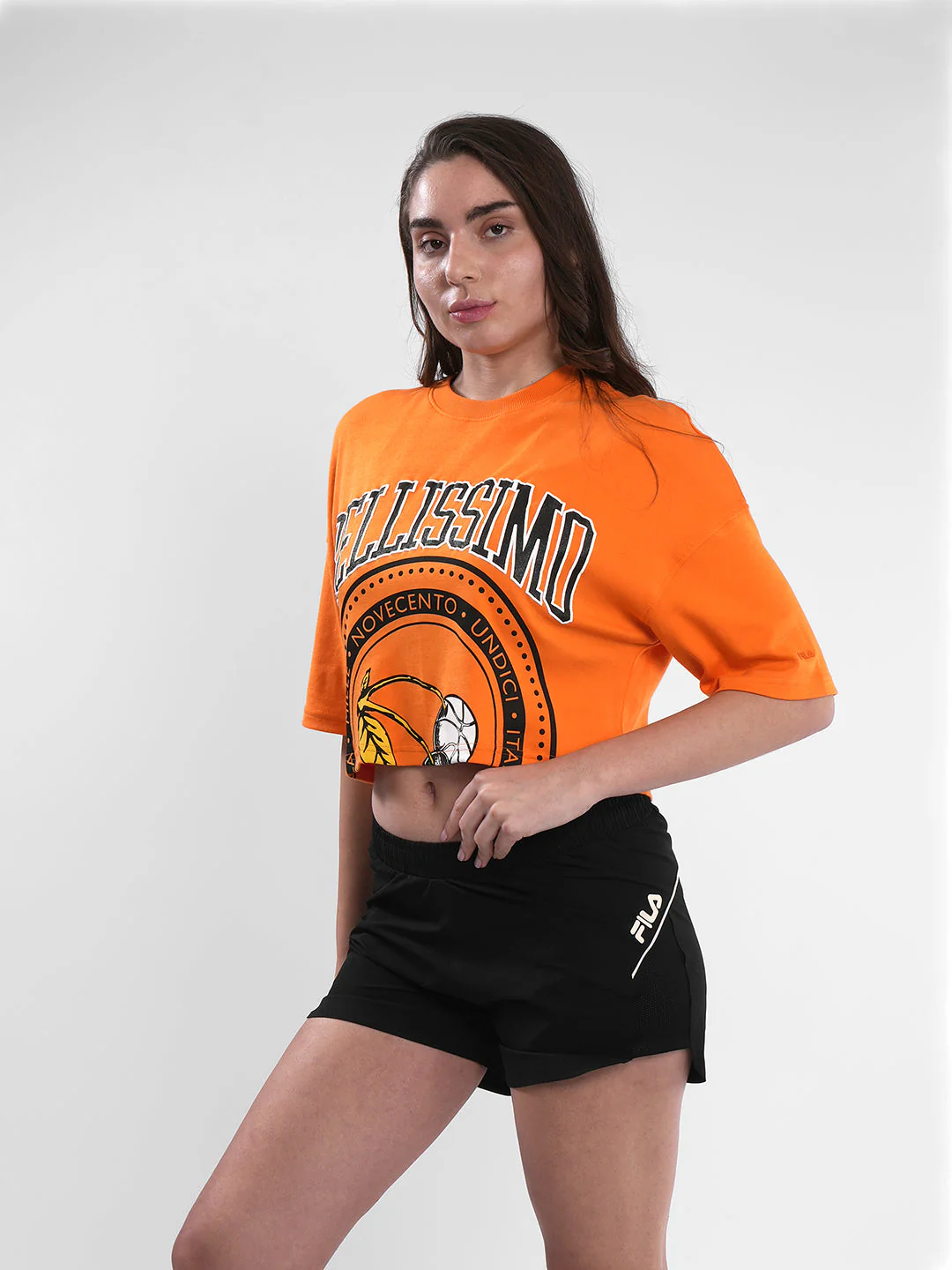 Fila Womens Russet Orange Bing Crop Top - Image 3