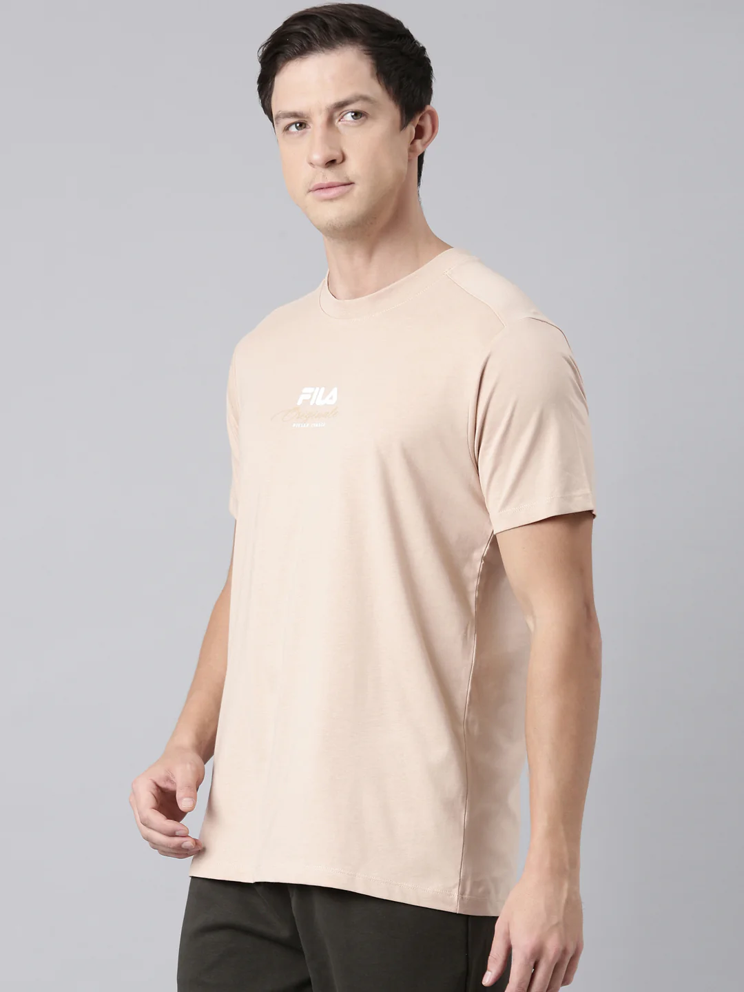 Men Camel Brown T-Shirts Regular Fit - Image 4