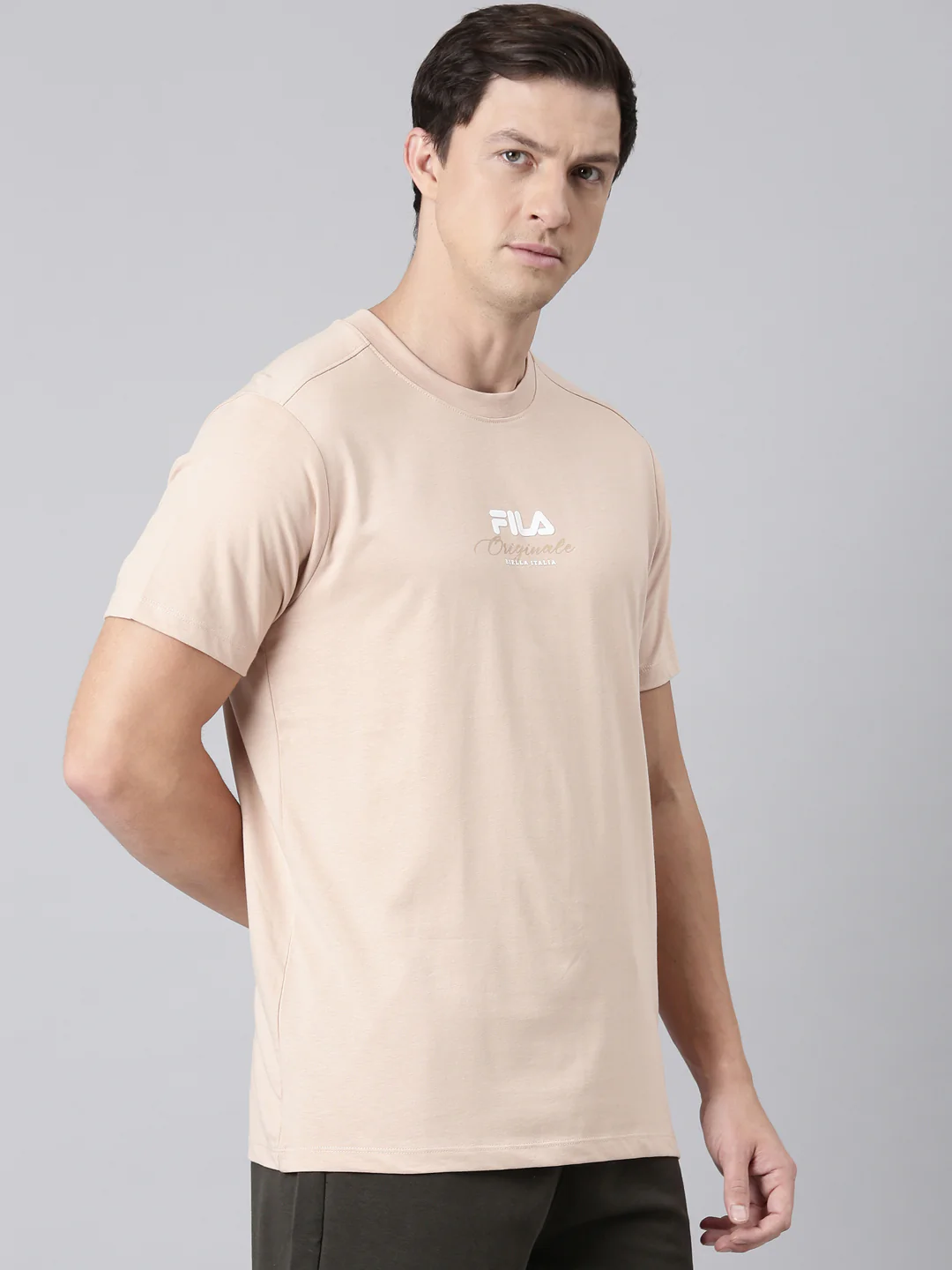 Men Camel Brown T-Shirts Regular Fit - Image 5