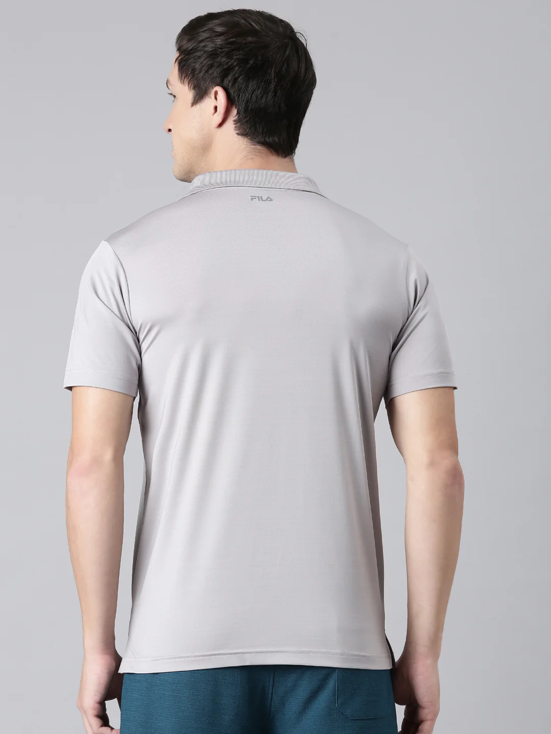 Men Grey Polo Collar T-Shirts Regular Fit - Image 6