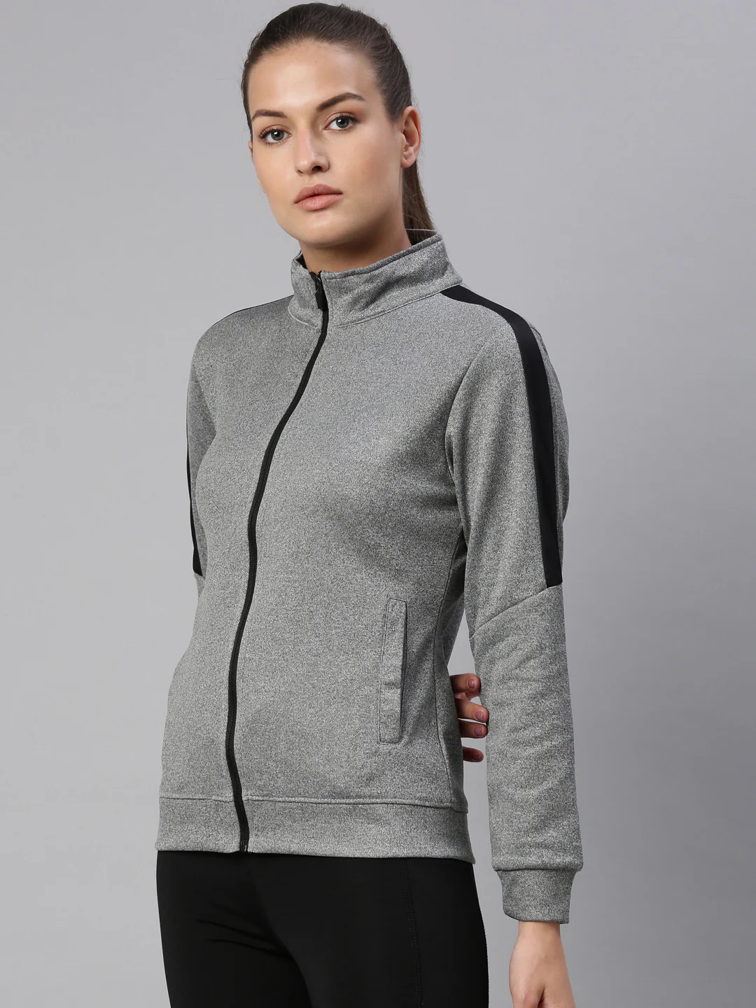 Women's Solid Gym Sweat Jacket - Image 3