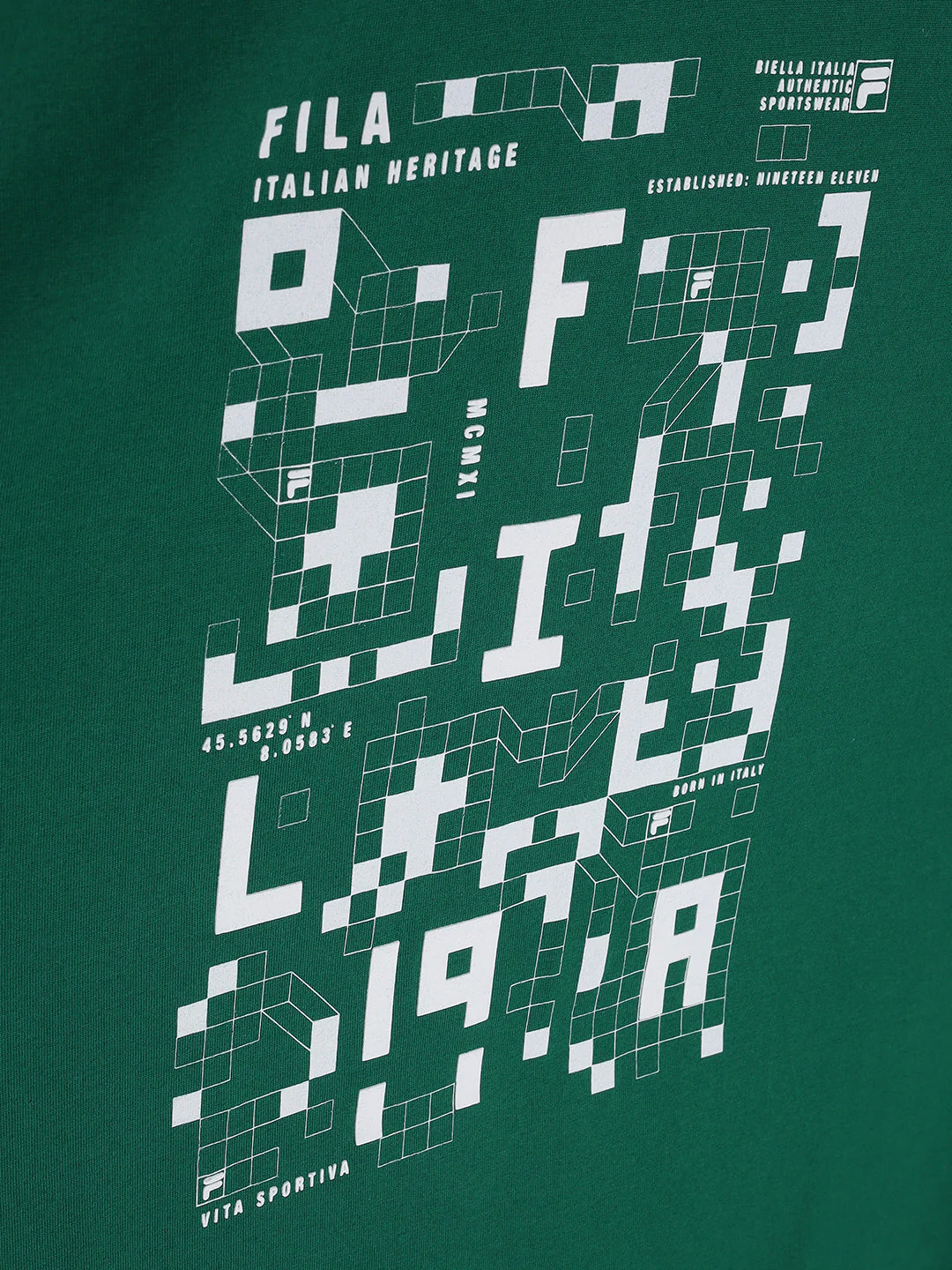 Fila Unisex Green T-Shirt Comfort Fit - Image 3