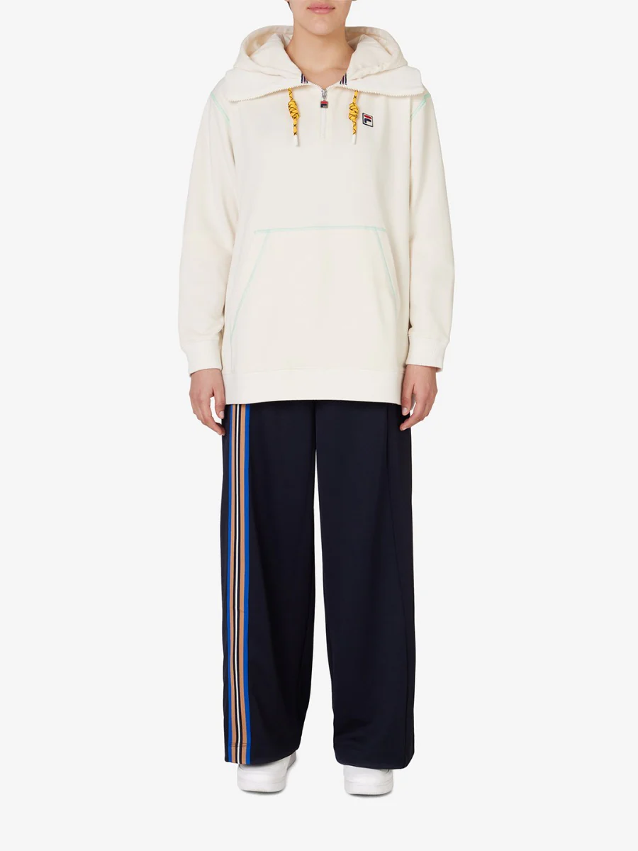 Unisex Half Zip Hoodie With High Neck Detail - Image 6